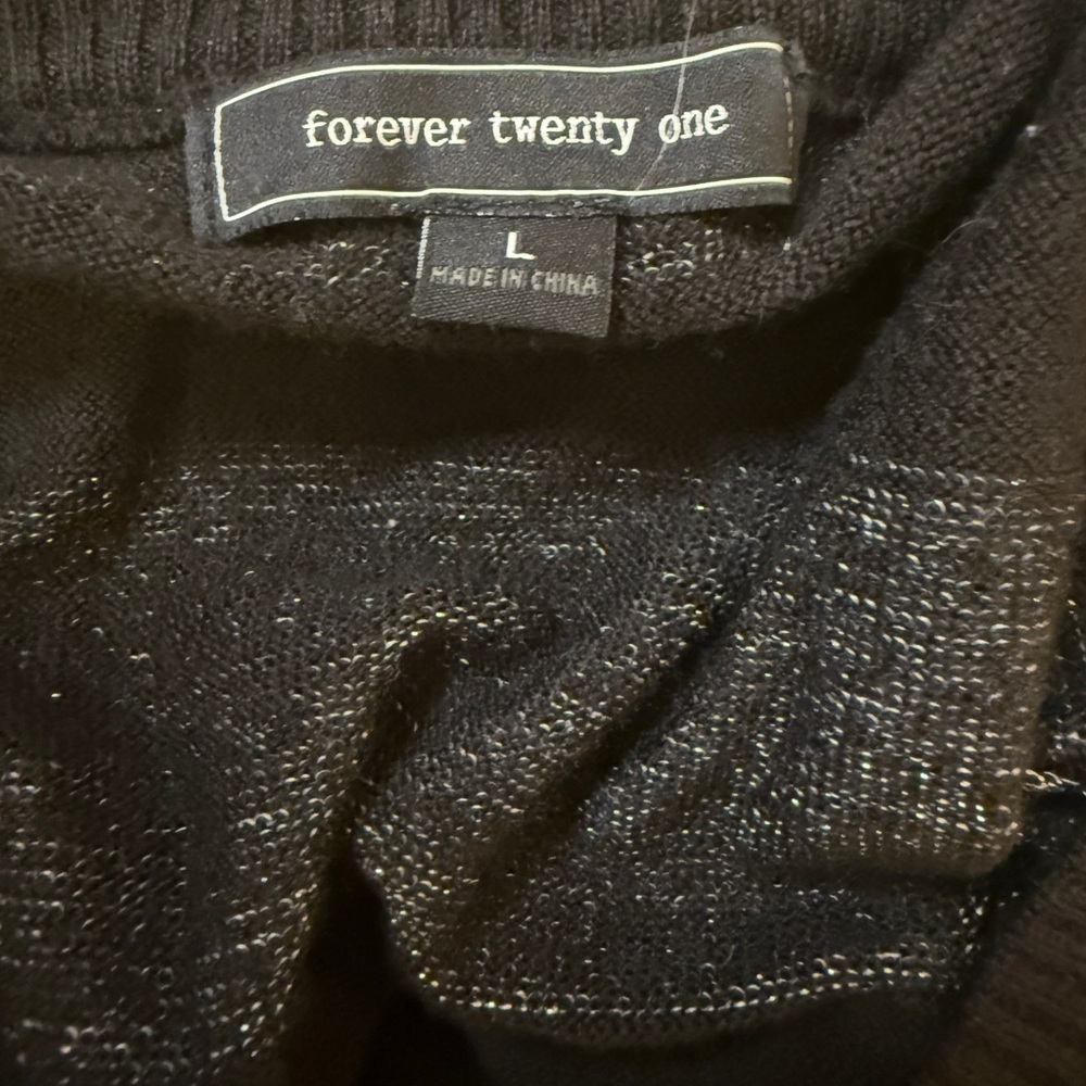 Forever Twenty One Striped Black and Silver Women's Sweater or Dress! Large - Picture 4 of 5